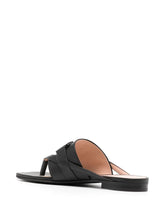 Load image into Gallery viewer, Bally Elia 6302988 Ladies Black Calf Leather Flats Sandals MSRP $552
