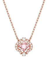 Load image into Gallery viewer, Swarovski Una 5514488 Clover Pink and White Crystals Pendant Necklace MSRP $179
