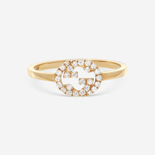 Load image into Gallery viewer, Gucci 18K Yellow Gold &amp; Diamond Ring YBC7294120020 MSRP $1,800
