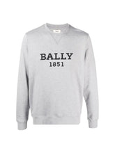 Load image into Gallery viewer, Bally 6239942 Men's 1851 Logo Grey &amp; Black Sweatshirt MSRP $474

