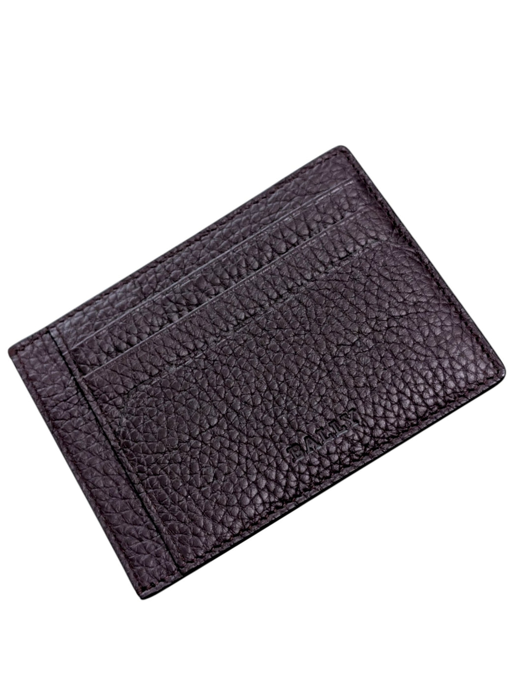 Bally Sink 6207992 Men's Merlot Business Card Holder Wallet Grained Leather MSRP $220