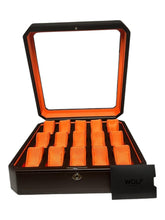 Load image into Gallery viewer, Wolf 458506 Windsor 15 Piece Watch Box in Brown &amp; Orange MSRP $405
