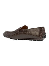 Load image into Gallery viewer, Bally Keeper 6305315 Men's Ebano Croc-Embossed Kerbs Drivers MSRP $690
