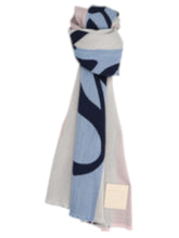 Load image into Gallery viewer, Bally 6302881 Wool Jacquard Scarf In Blue &amp; Pink MSRP $325
