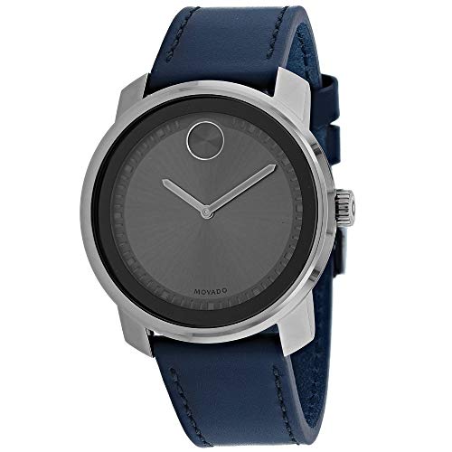 NEW MOVADO BOLD Men's 3600673 Trend Grey Dial Blue Band Quartz Watch MSRP $695