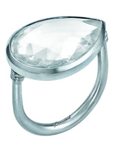 Load image into Gallery viewer, Baccarat 2811999 Marie-Hélène de Taillac Clear Crystal Silver Pear Ring Size 5.75 MSRP $530
