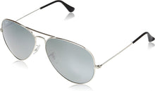 Load image into Gallery viewer, Ray-Ban RB3025 003/40 Polished Silver Aviator Mirror Grey Sunglasses 62-14
