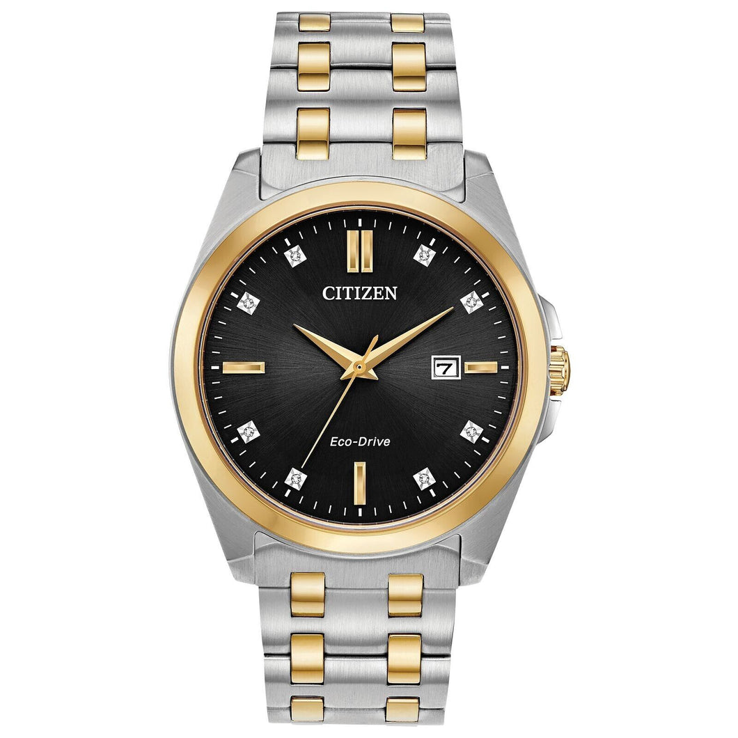 NEW Citizen Eco-Drive Peyten Mens Black Dial Bracelet Watch BM7107-50E MSRP $450