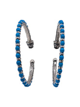 Load image into Gallery viewer, Konstantino Sterling Silver, 18K Gold and Turquoise Earrings SKMK3014-137 MSRP $610
