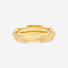 Load image into Gallery viewer, GUCCI Link to Love Studded 18kt Yellow Gold Ring YBC662188001 MSRP $2050
