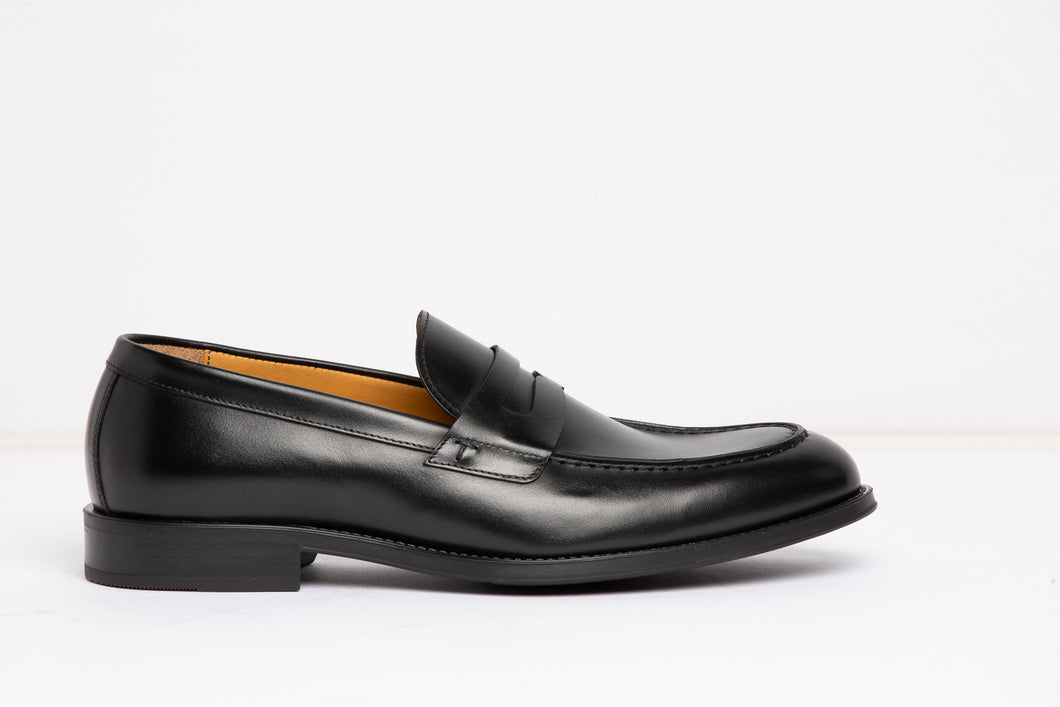 NEW A. TESTONI Men's Black Leather Penny Loafer MSG0011 MADE IN ITALY MSRP $600
