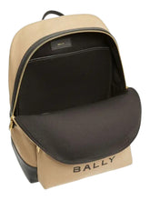 Load image into Gallery viewer, Bally 6304854 Treck Sand &amp; Black Fabric &amp; Leather Backpack MSRP $1240
