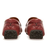 Load image into Gallery viewer, Bally Palan 6300826 Men&#39;s Heritage Red Calf Embossed Leather Loafers MSRP $720
