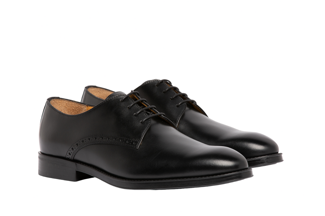 NEW A. TESTONI Men's Black Calf Leather Derby MSG0019S MADE IN ITALY MSRP $625