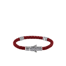 Load image into Gallery viewer, Konstantino Perseus Men&#39;s Sterling Silver &amp; Red Leather Bracelet BKJ646-131-RED
