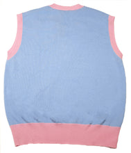 Load image into Gallery viewer, Bally 6302915 Blue/Pink Logo Cashmere Knit Wool Vest MSRP $999
