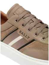 Load image into Gallery viewer, Bally Cruise 6310053 Men's Deep Sepia Stripe-Detail Leather Sneakers MSRP $685
