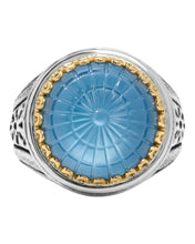 Load image into Gallery viewer, Konstantino Dome Sterling Silver 18k Gold MOP &amp; Blue Spinel Ring DKJ972-628 S6 MSRP $850
