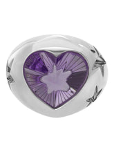 Load image into Gallery viewer, Baccarat 2812841 Purple Crystal Etoile de Mon Coeur Heart And Star Statement Ring Size 4.75 MSRP $430

