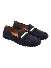 Load image into Gallery viewer, Bally Kansan 6305160 Men's Blue Midnight Suede Leather Loafers MSRP $650
