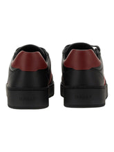 Load image into Gallery viewer, Bally Rebby 6306537 Men's Black Canvas-Trimmed Leather Sneakers MSRP $685
