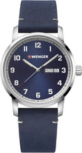Load image into Gallery viewer, Wenger Swiss Army 01.1541.115 Attitude Blue Dial Leather Strap Watch 42mm

