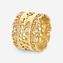 Load image into Gallery viewer, Gucci Icon Blooms 18K Yellow Gold Wide Band Ring YBC554647001 MSRP $2,100
