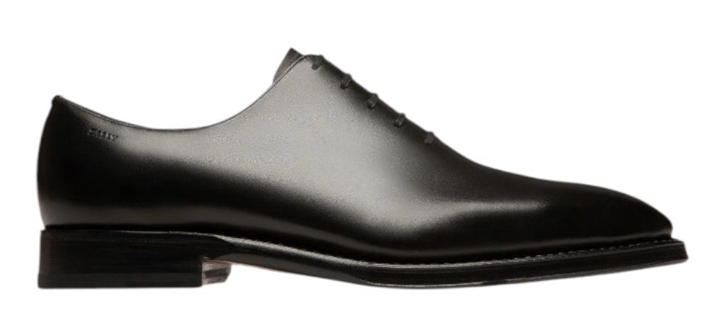 Bally Scolder 6223074 Mens Black Calf Shiny Leather Oxford Shoes Size 8 MSRP $1260