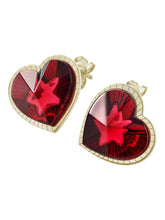 Load image into Gallery viewer, Baccarat 2813113 Etoile Mon Coeur Vermeil Gold Red Crystal Earrings MSRP$540
