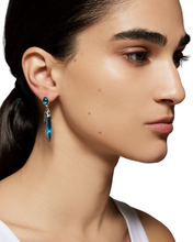 Load image into Gallery viewer, Konstantino Anthos Sterling Silver 18K Yellow Gold &amp; Blue Spinel Drop Earrings SKMK3212-478 MSRP $1300
