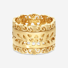 Load image into Gallery viewer, Gucci Icon Blooms 18K Yellow Gold Wide Band Ring YBC554647001 MSRP $2,100

