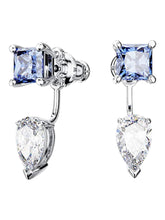 Load image into Gallery viewer, Swarovski Mesmera 5665767 Blue and Clear Mixed-Cut Stones Earrings MSRP $99
