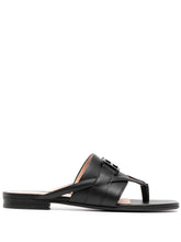 Load image into Gallery viewer, Bally Elia 6302988 Ladies Black Calf Leather Flats Sandals MSRP $552
