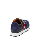 Load image into Gallery viewer, Bally Sprinter Men&#39;s 6238403 Blue Leather Suede Sneakers MSRP $500
