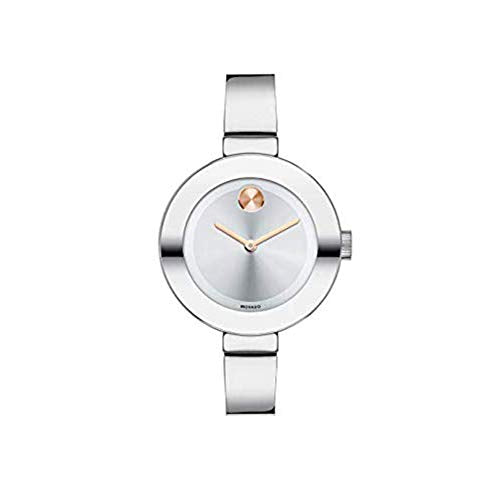 Movado BOLD Women's 3600194 Bangles Stainless Steel Watch with Sunray Dial 34mm MSRP $495