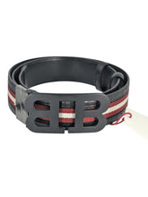 Load image into Gallery viewer, Bally 6240230 B Buckle Reversible Leather Striped/Black Belt EU 85/US 34 MSRP $450
