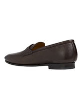 Load image into Gallery viewer, Bally Pesek 6306056 Men's Ebano Deer Grained Leather Loafers MSRP $950
