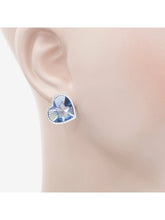 Load image into Gallery viewer, Baccarat 2812859 Etoile Mon Coeur Silver Blue Crystal Earrings MSRP$480
