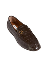 Load image into Gallery viewer, Bally Keeper 6305315 Men's Ebano Croc-Embossed Kerbs Drivers MSRP $690
