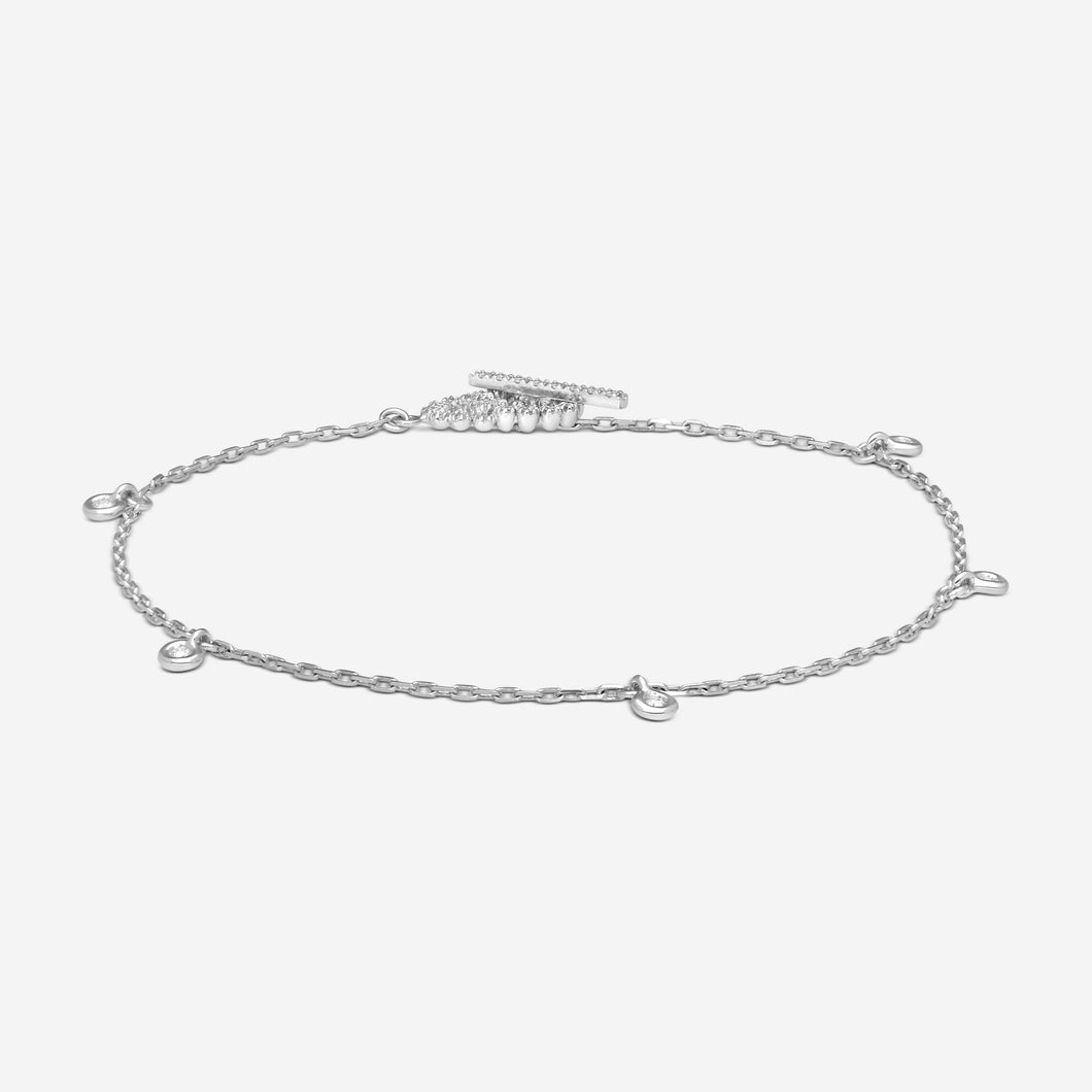 Gucci GG Running 18K White Gold and Diamond Bracelet YBA481671002018 MSRP $2,250