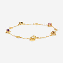 Load image into Gallery viewer, Gucci Interlocking G Motif 18K Yellow Gold and Amethyst, Tourmalines, and Beryl Bracelet YBA662430001 MSRP $2,310
