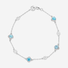 Load image into Gallery viewer, Gucci 18K White Gold Topazes Interlocking G Bracelet YBA662430002 MSRP $1,870
