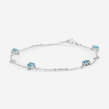 Load image into Gallery viewer, Gucci 18K White Gold Topazes Interlocking G Bracelet YBA662430002 MSRP $1,870
