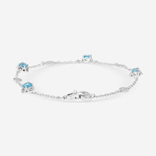 Load image into Gallery viewer, Gucci 18K White Gold Topazes Interlocking G Bracelet YBA662430002 MSRP $1,870
