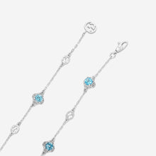 Load image into Gallery viewer, Gucci 18K White Gold Topazes Interlocking G Bracelet YBA662430002 MSRP $1,870
