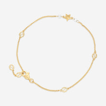 Load image into Gallery viewer, GUCCI Interlocking G Details and Star Motif in 18kt Yellow Gold &amp; Diamonds Bracelet YBA679117001 MSRP $1,760

