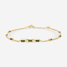 Load image into Gallery viewer, GUCCI Link to Love 18kt Yellow Gold and Green Tourmaline Bracelet YBA702395002 MSRP $3,580.00
