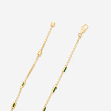 Load image into Gallery viewer, GUCCI Link to Love 18kt Yellow Gold and Green Tourmaline Bracelet YBA702395002 MSRP $3,580.00
