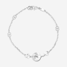 Load image into Gallery viewer, Gucci 18K White Gold Round Charm Heart Cut Out Bracelet YBA729383002016 MSRP $2,550
