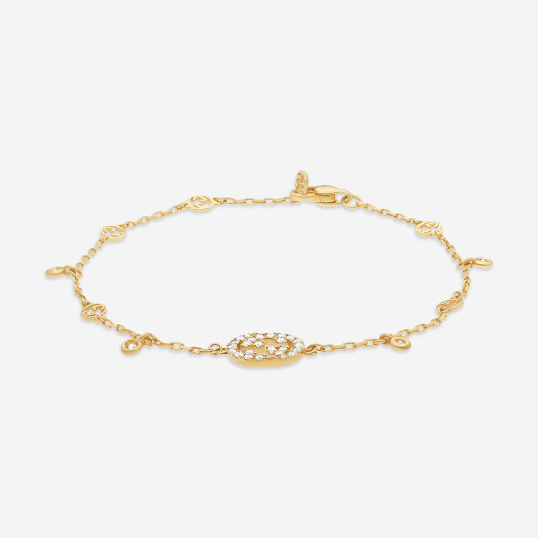 GUCCI 18kt Yellow Gold and Diamond Bracelet YBA729403002 MSRP $2,750